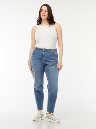 Jeans mom fit a vita alta 5 tasche - L32
