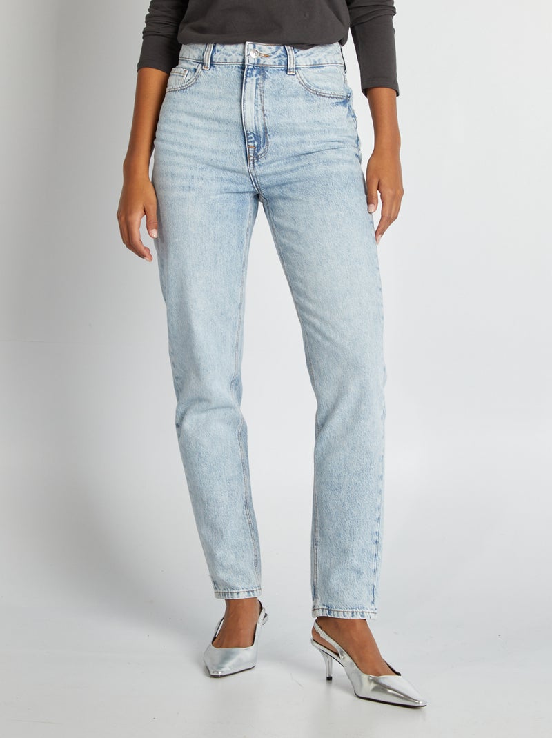 Jeans mom fit a vita alta BLU - Kiabi