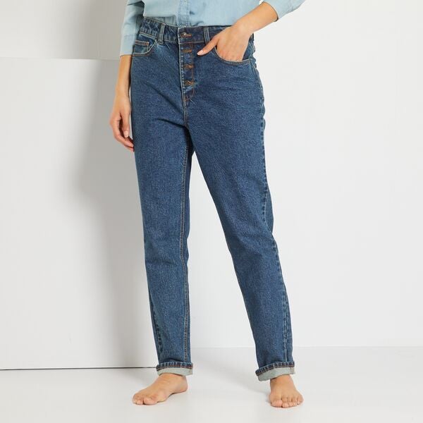Jeans mom fit a vita alta L26 Donna dalla 38 alla 52 - BLU - Kiabi - 18,00€