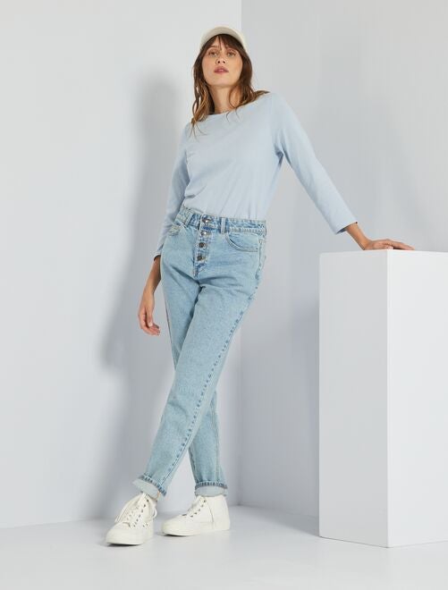 Jeans mom fit a vita alta L26 - BLU - Kiabi - 18.00€