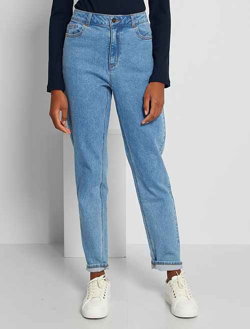 Jeans mom fit a vita alta L32 - BLU - Kiabi - 15.00€