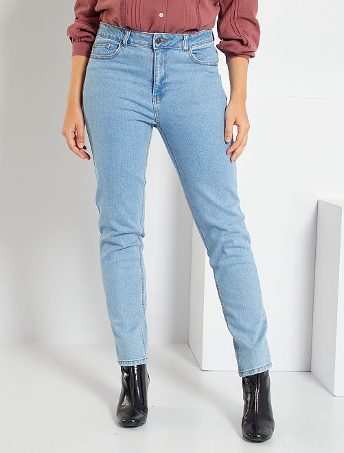 Jeans mom fit a vita alta L32 - BLU - Kiabi - 15.00€
