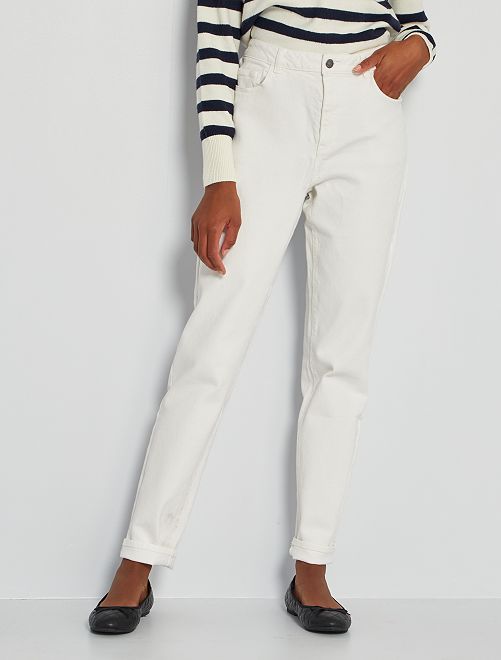 Jeans mom fit L34 - bianco neve - Kiabi - 15.00€