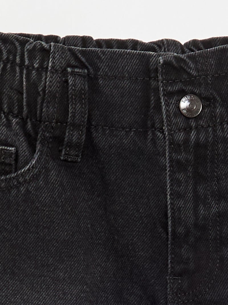 Jeans mom paperbag Nero - Kiabi