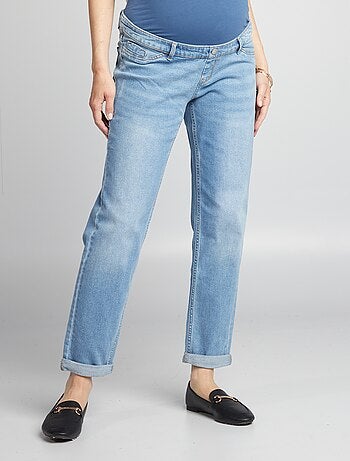Jeans mom premaman con abrasioni