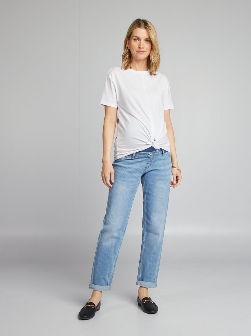 Jeans mom premaman con abrasioni BLU - Kiabi