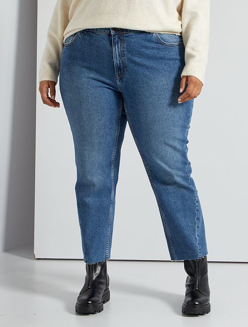 Jeans mom taglio vivo - BLU - Kiabi - 25.00€