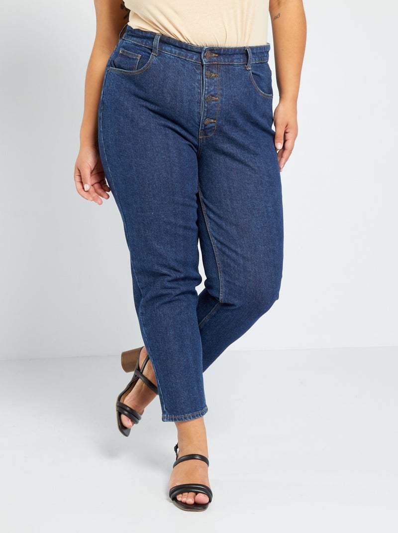 Jeans mom vita alta a 5 tasche L32 BLU - Kiabi