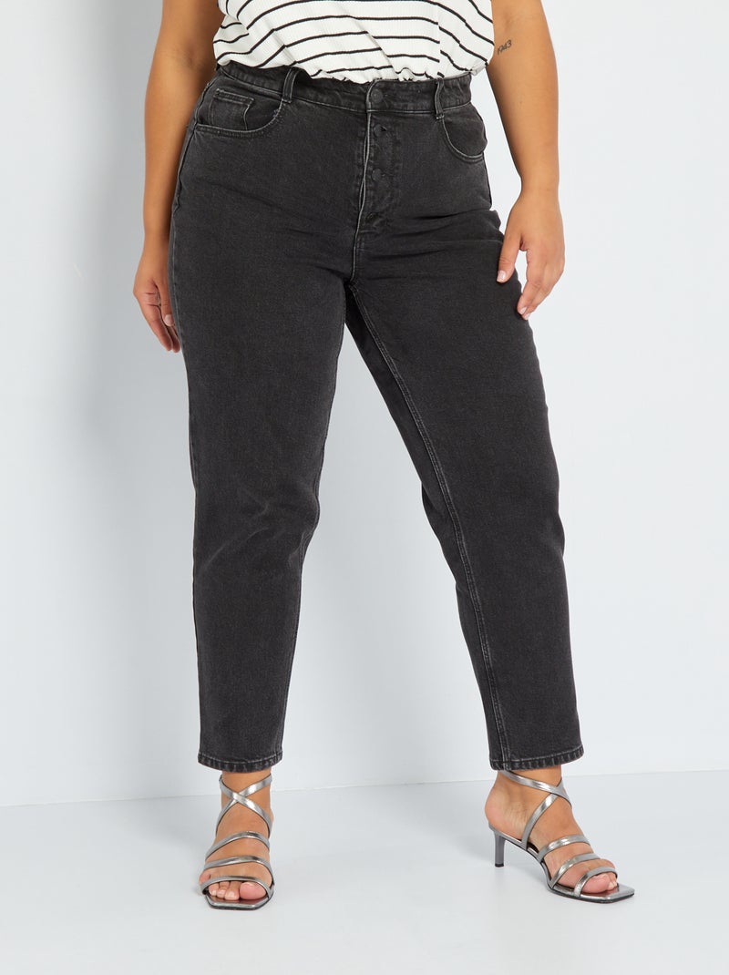 Jeans mom vita alta a 5 tasche L32 NERO - Kiabi