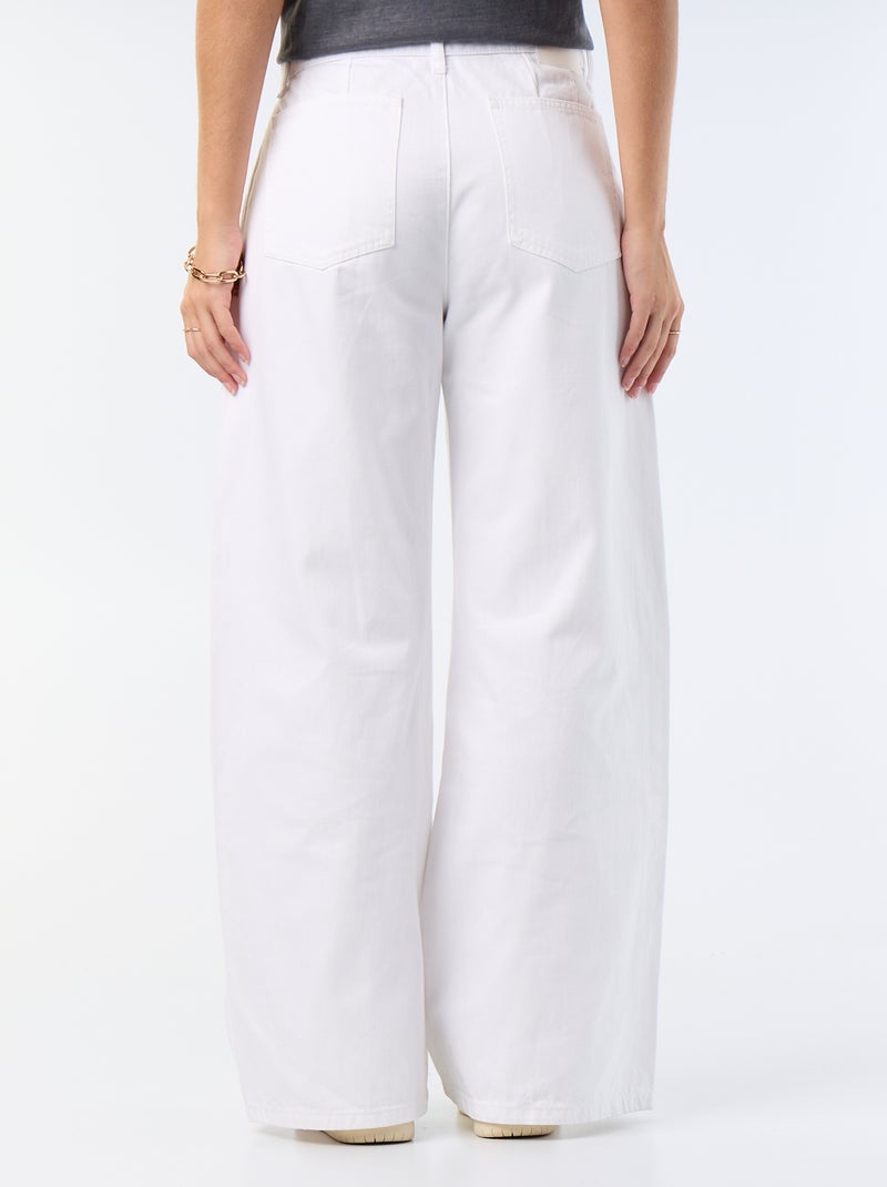 Jeans palazzo a gamba larga e vita alta Bianco - Kiabi