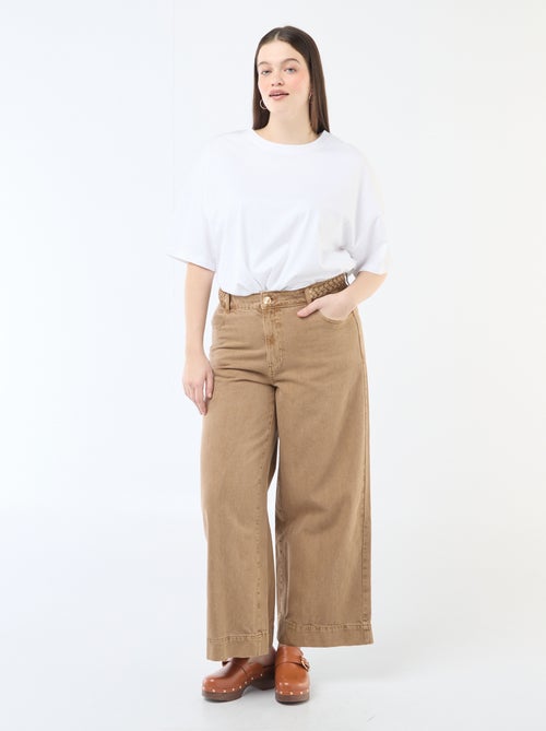 Jeans palazzo in twill a vita alta - Kiabi