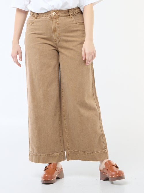 Jeans palazzo in twill a vita alta - Kiabi