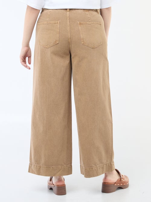 Jeans palazzo in twill a vita alta - Kiabi