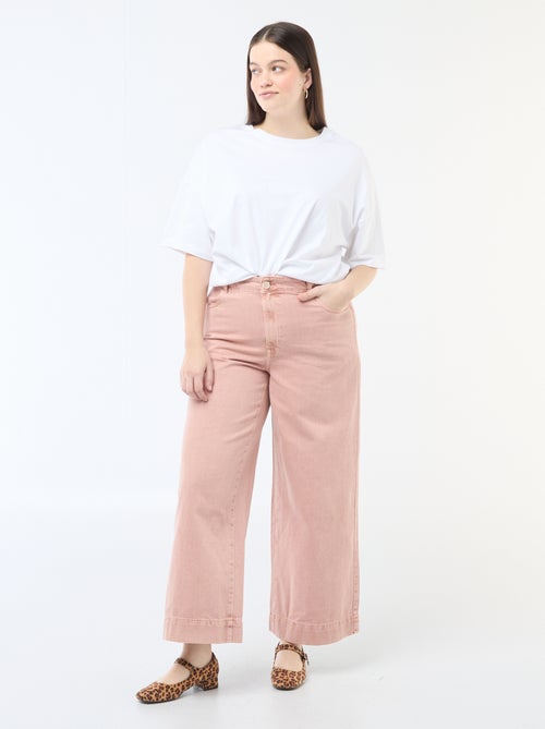 Jeans palazzo in twill a vita alta - Kiabi