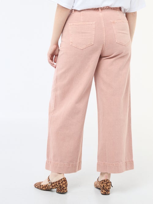 Jeans palazzo in twill a vita alta - Kiabi