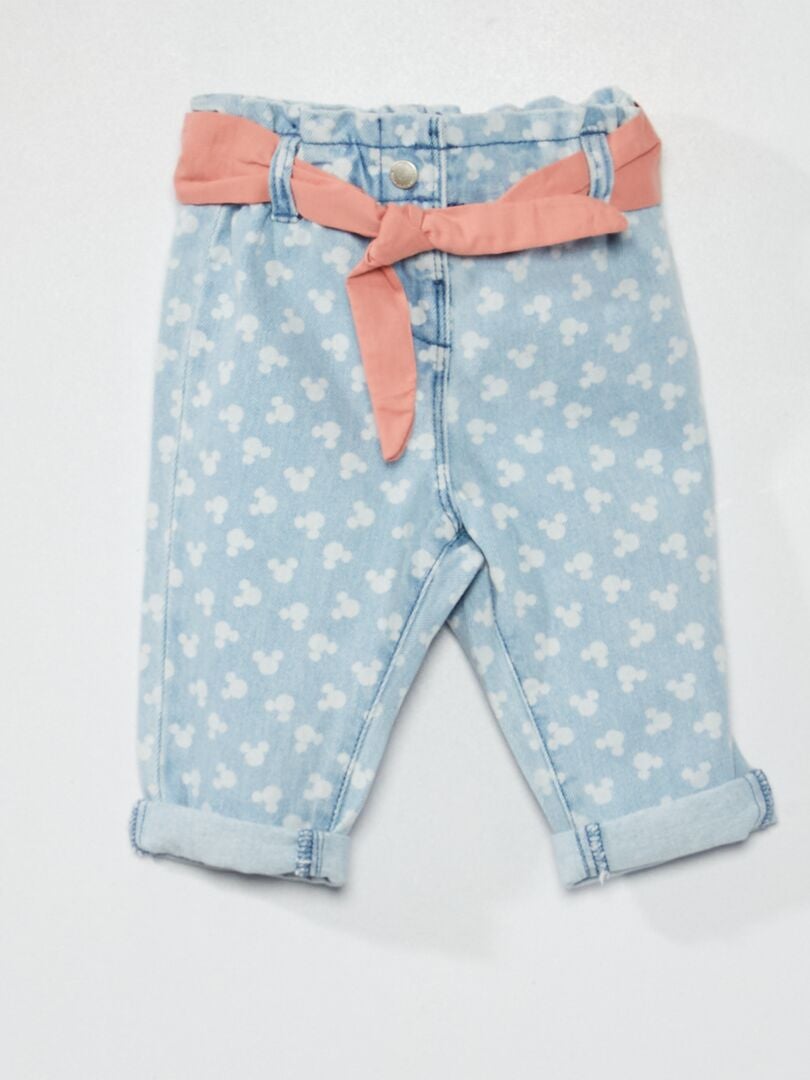 Jeans paper bag con cintura in tessuto 'Minnie' BLU - Kiabi