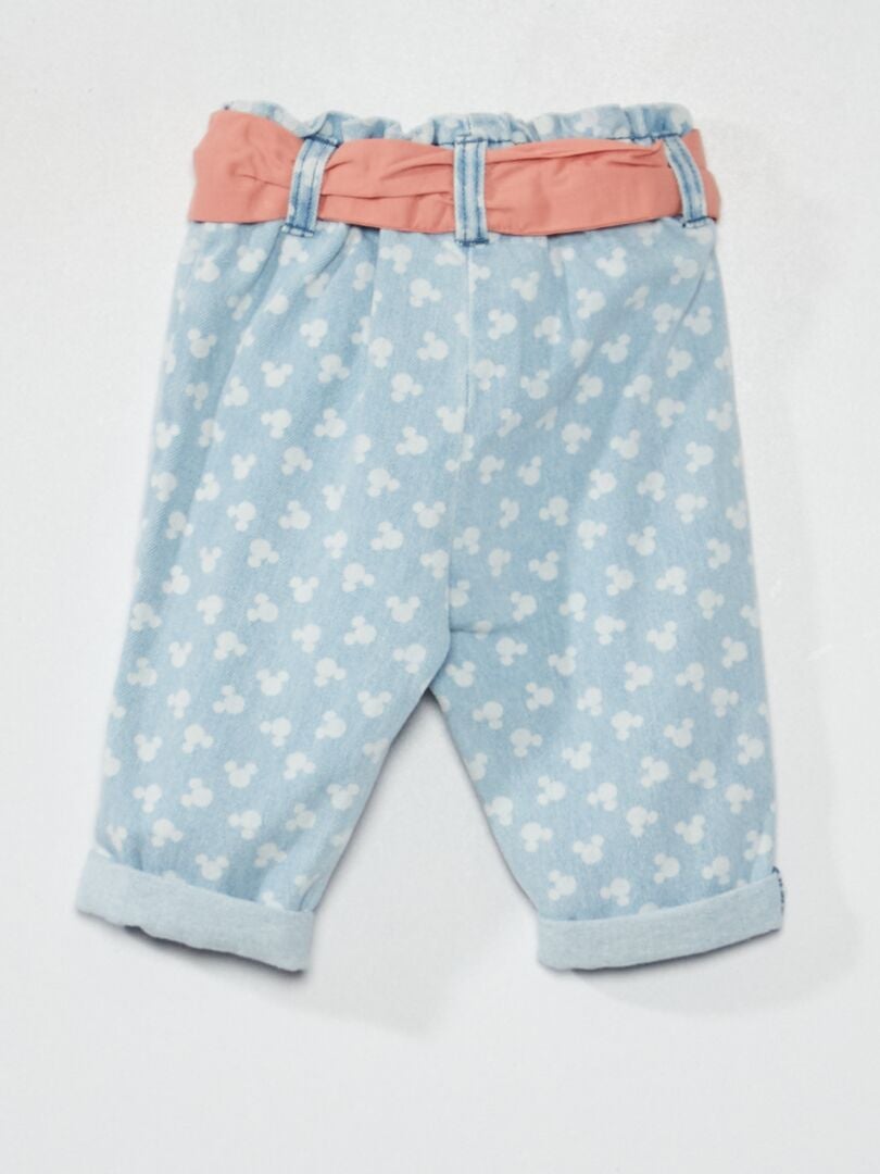 Jeans paper bag con cintura in tessuto 'Minnie' BLU - Kiabi