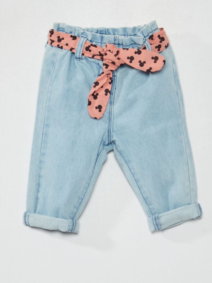 Jeans paper bag con cintura in tessuto 'Minnie' ROSA - Kiabi