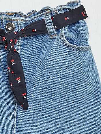 Jeans paperbag + cintura con motivo