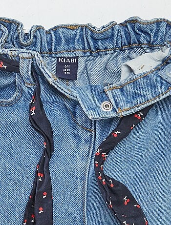 Jeans paperbag + cintura con motivo