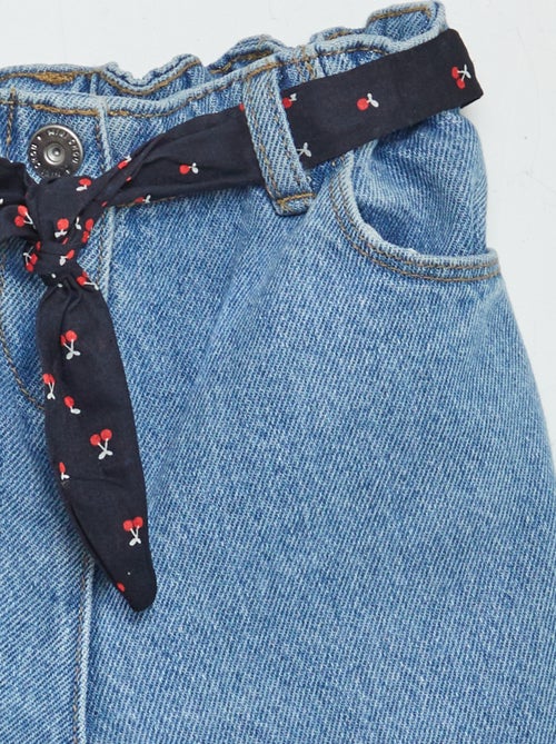 Jeans paperbag + cintura con motivo - Kiabi