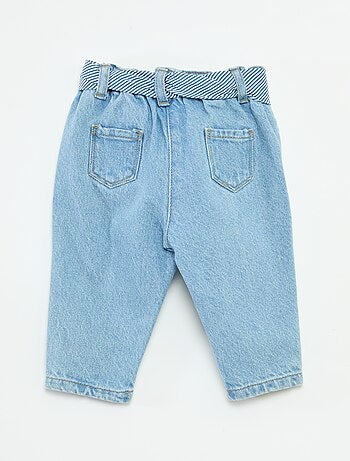 Jeans paperbag + cintura con motivo