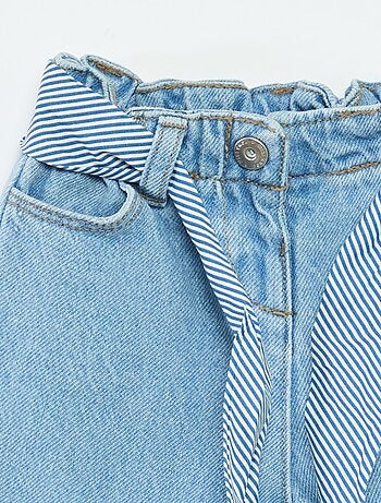 Jeans paperbag + cintura con motivo