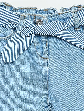 Jeans paperbag + cintura con motivo