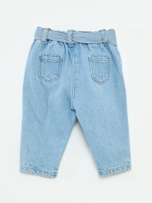 Jeans paperbag + cintura con motivo - Kiabi