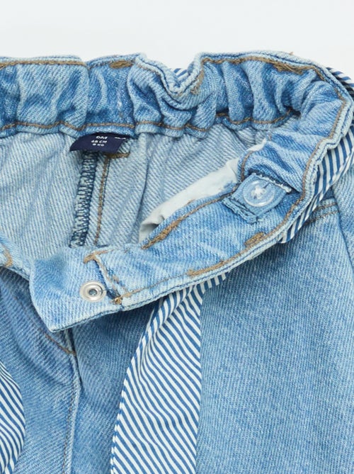 Jeans paperbag + cintura con motivo - Kiabi