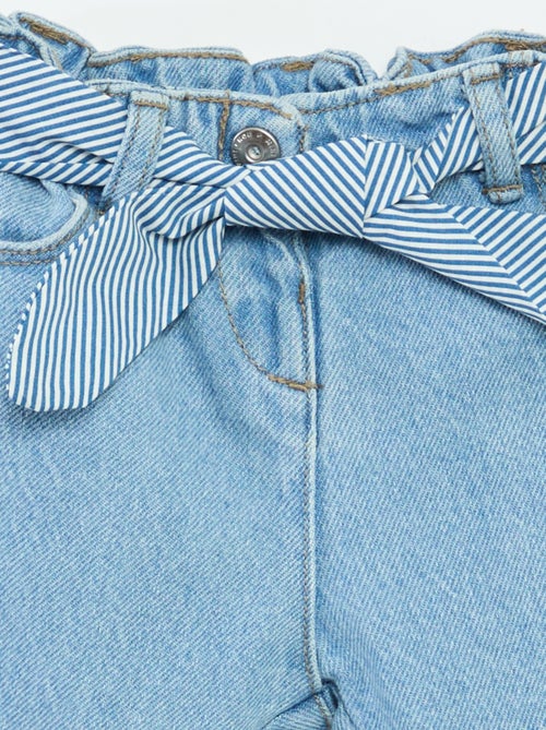 Jeans paperbag + cintura con motivo - Kiabi