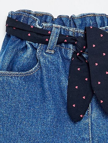 Jeans paperbag + cintura con motivo