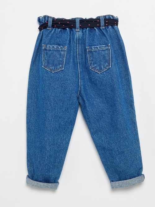 Jeans paperbag + cintura con motivo - Kiabi