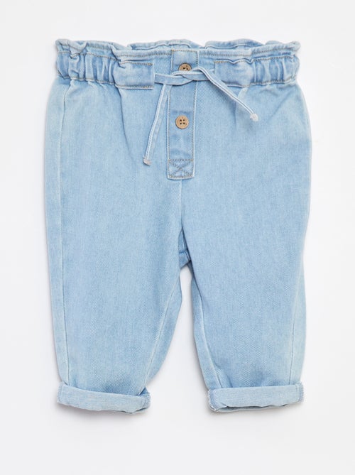 Jeans paperbag con laccetti da annodare in vita - Kiabi