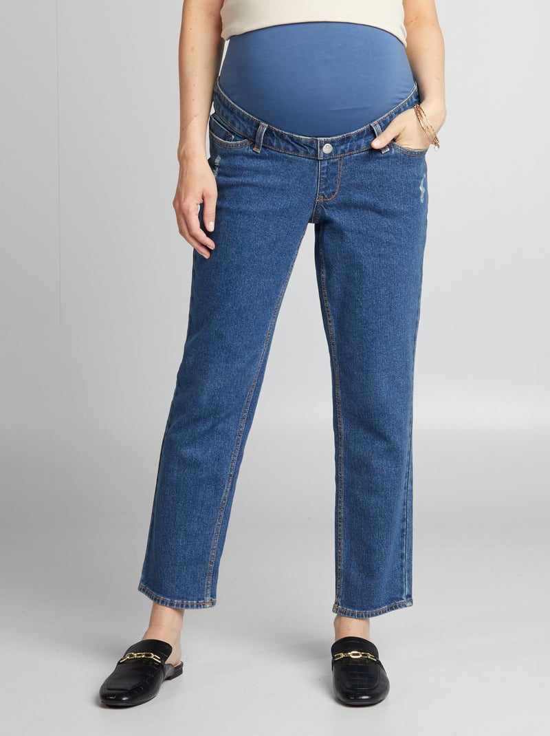 Jeans premaman taglio dritto con fascia BLU - Kiabi