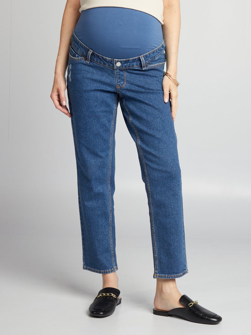 Jeans premaman taglio dritto con fascia BLU - Kiabi
