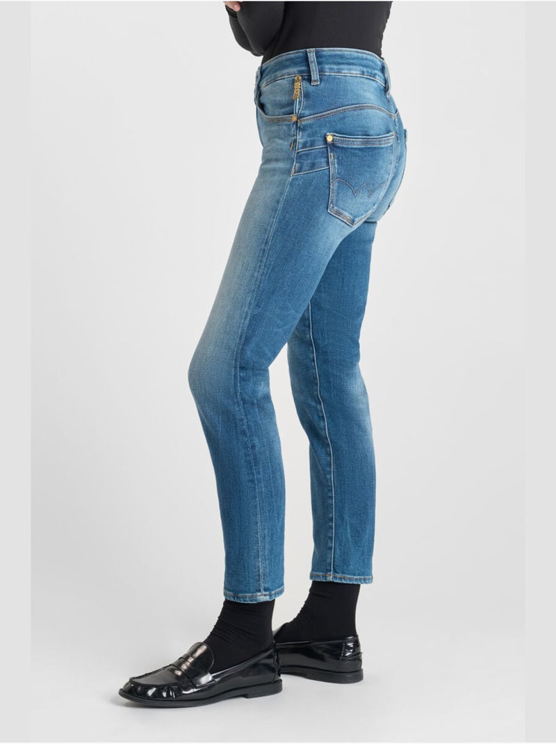Jeans push-up dritto vita alta PULP, 7/8 Blu - Kiabi
