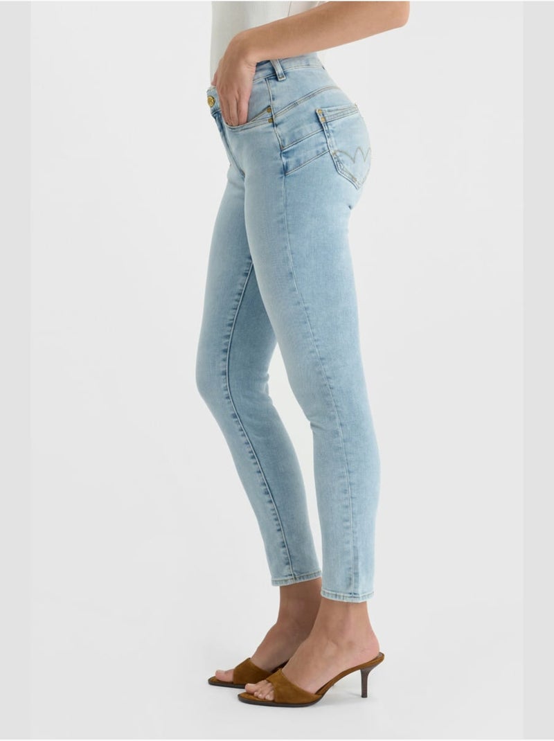 Jeans push-up slim vita alta PULP, 7/8 Blu - Kiabi