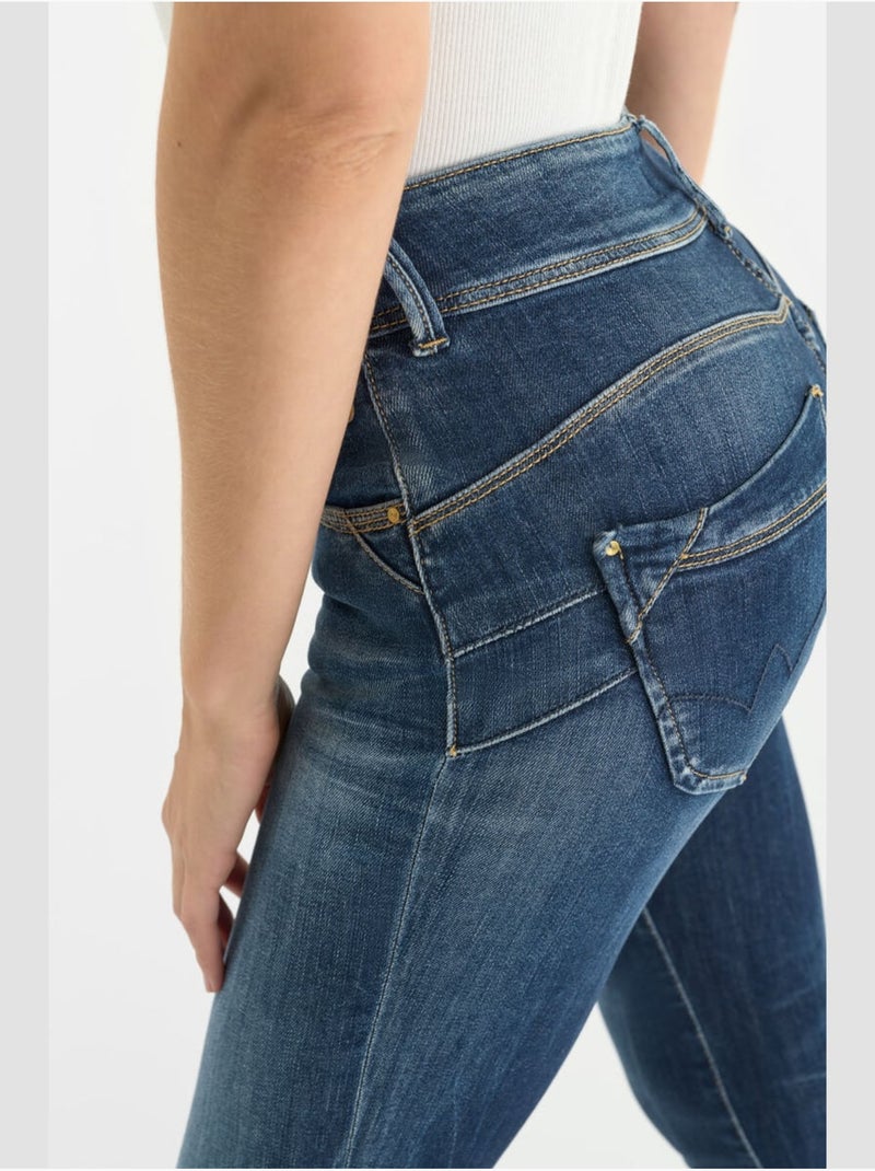 Jeans push-up slim vita alta PULP, 7/8 Blu - Kiabi