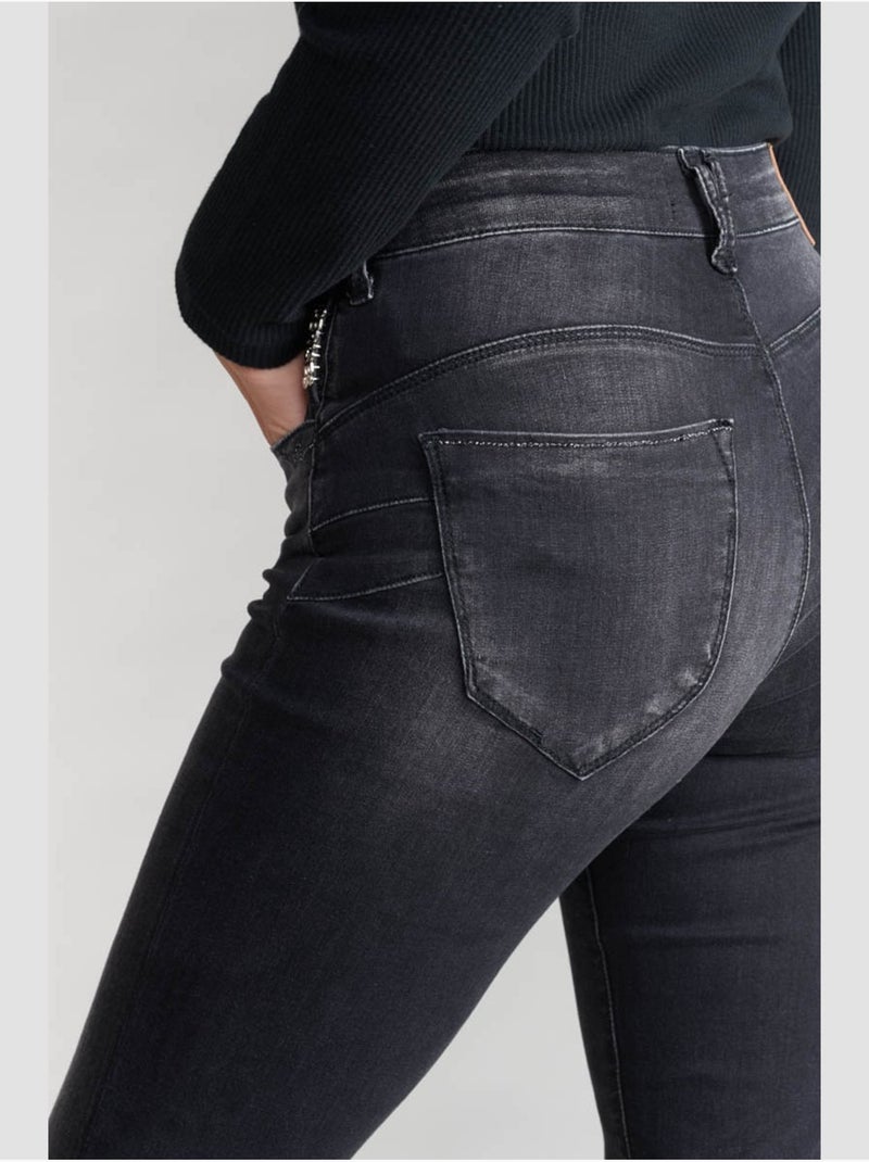 Jeans push-up slim vita alta PULP, 7/8 Nero - Kiabi