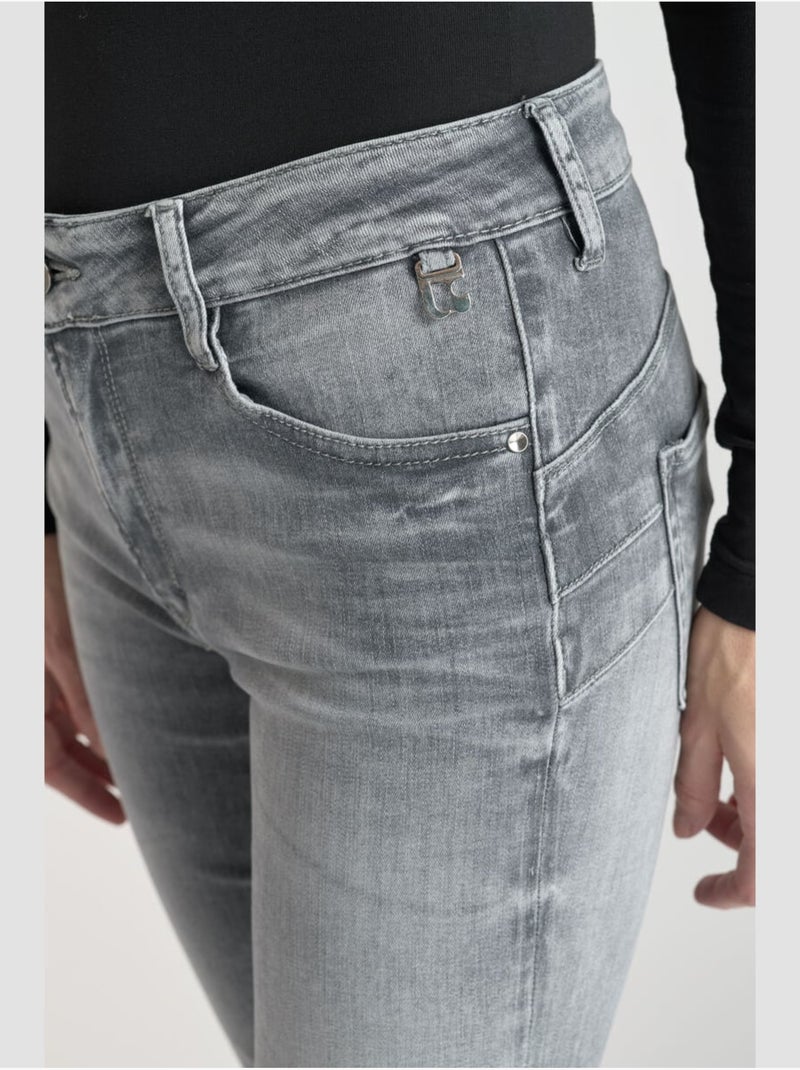 Jeans push-up slim vita alta PULP, lunghezza 34 Grigio - Kiabi
