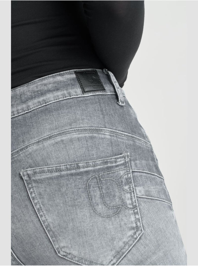 Jeans push-up slim vita alta PULP, lunghezza 34 Grigio - Kiabi