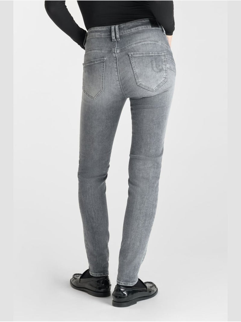 Jeans push-up slim vita alta PULP, lunghezza 34 Grigio - Kiabi