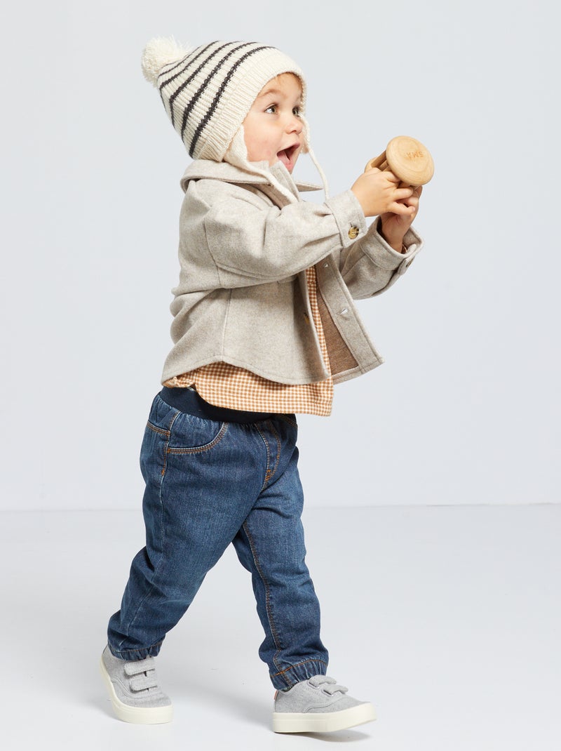 Jeans raw con vita elasticizzata BLU - Kiabi