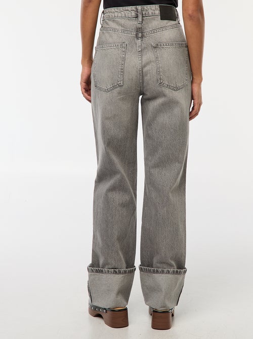 Jeans regular / a vita alta con ampio risvolto alla base - Kiabi