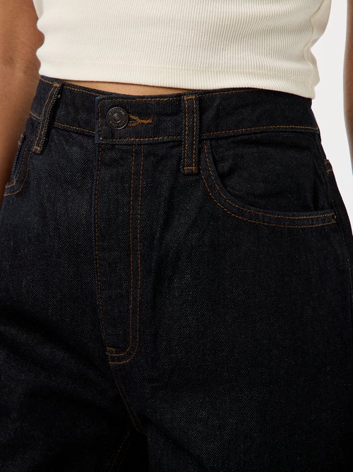 Jeans regular / a vita alta con ampio risvolto sul fondo - Kiabi