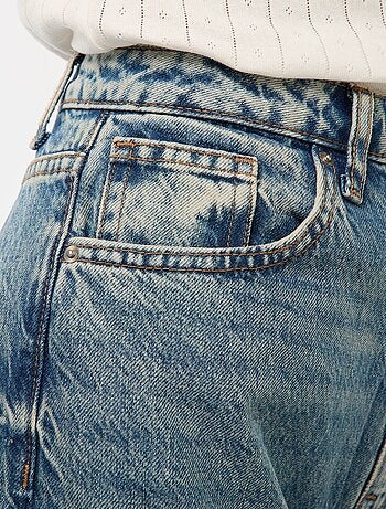 Jeans regular / a vita alta con ampio risvolto alla base