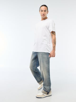 Jeans regular base risvoltata - L32