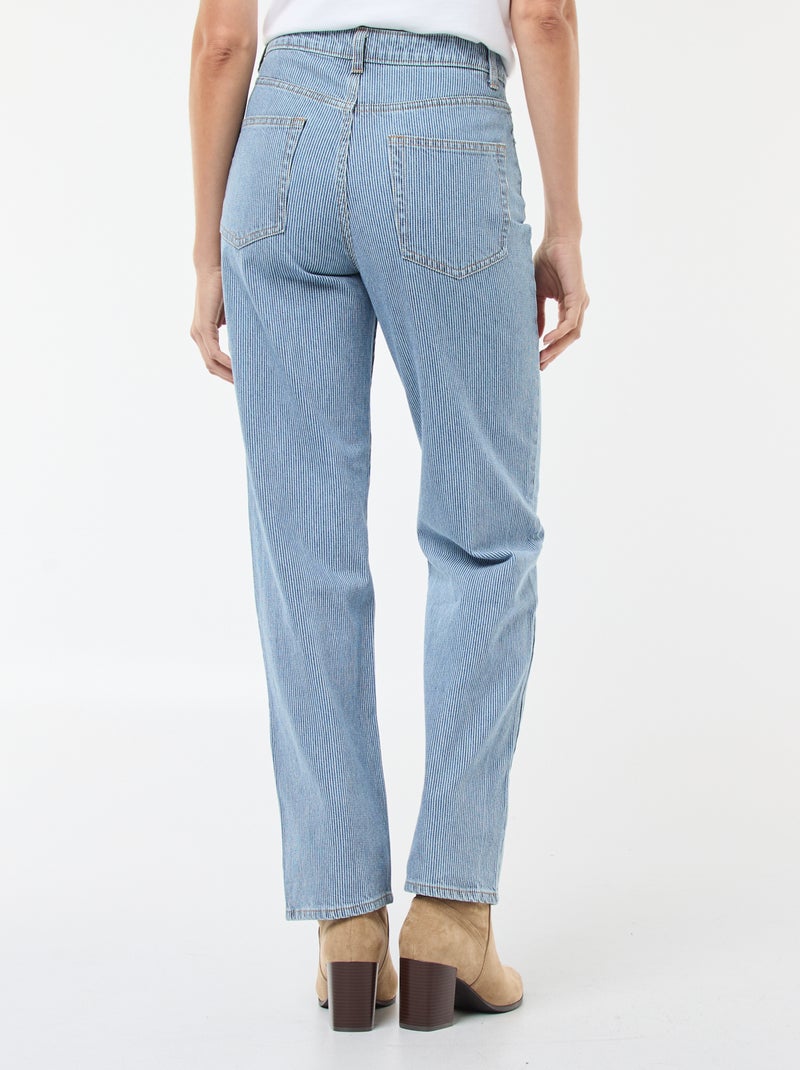 Jeans regular con righe in cotone Blu - Kiabi
