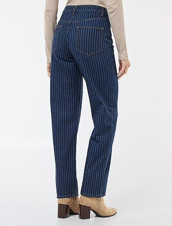 Jeans regular con righe in cotone